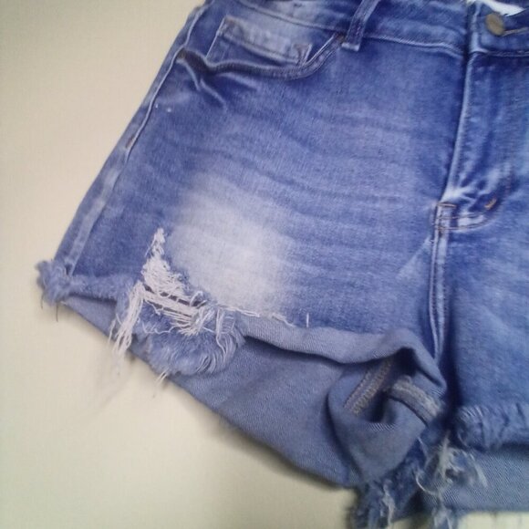 Disclosure Shorts 13 31 Denim Distressed Raw Hem Blue - Picture 9 of 15